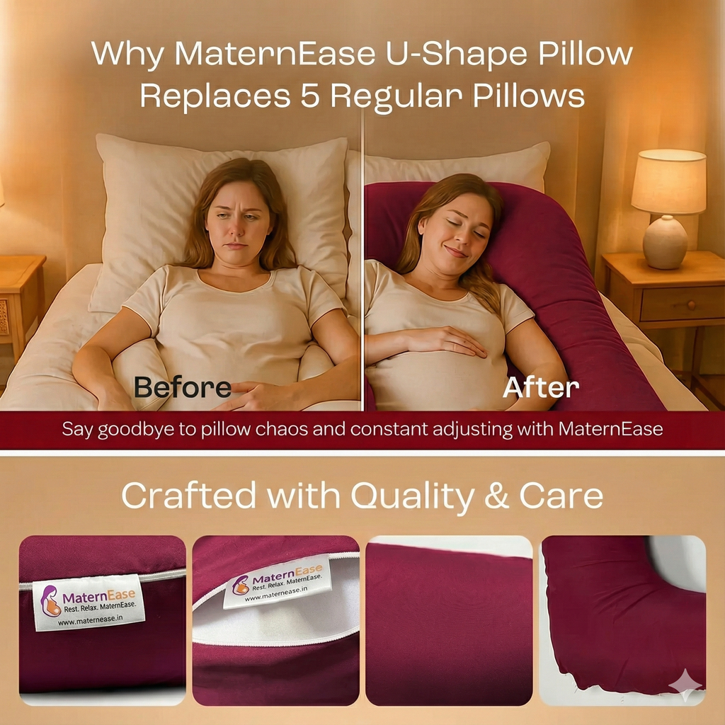 U-Shaped Pregnancy Pillow - Full Body Support & Comfort