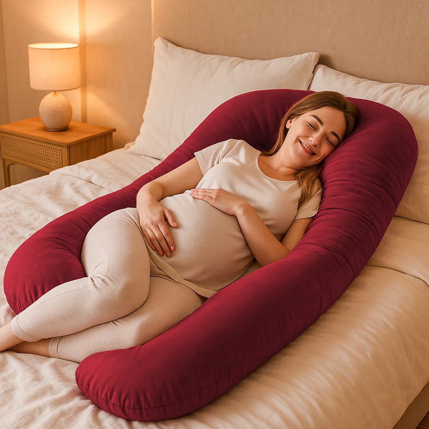 U-Shaped Pregnancy Pillow - Full Body Support & Comfort