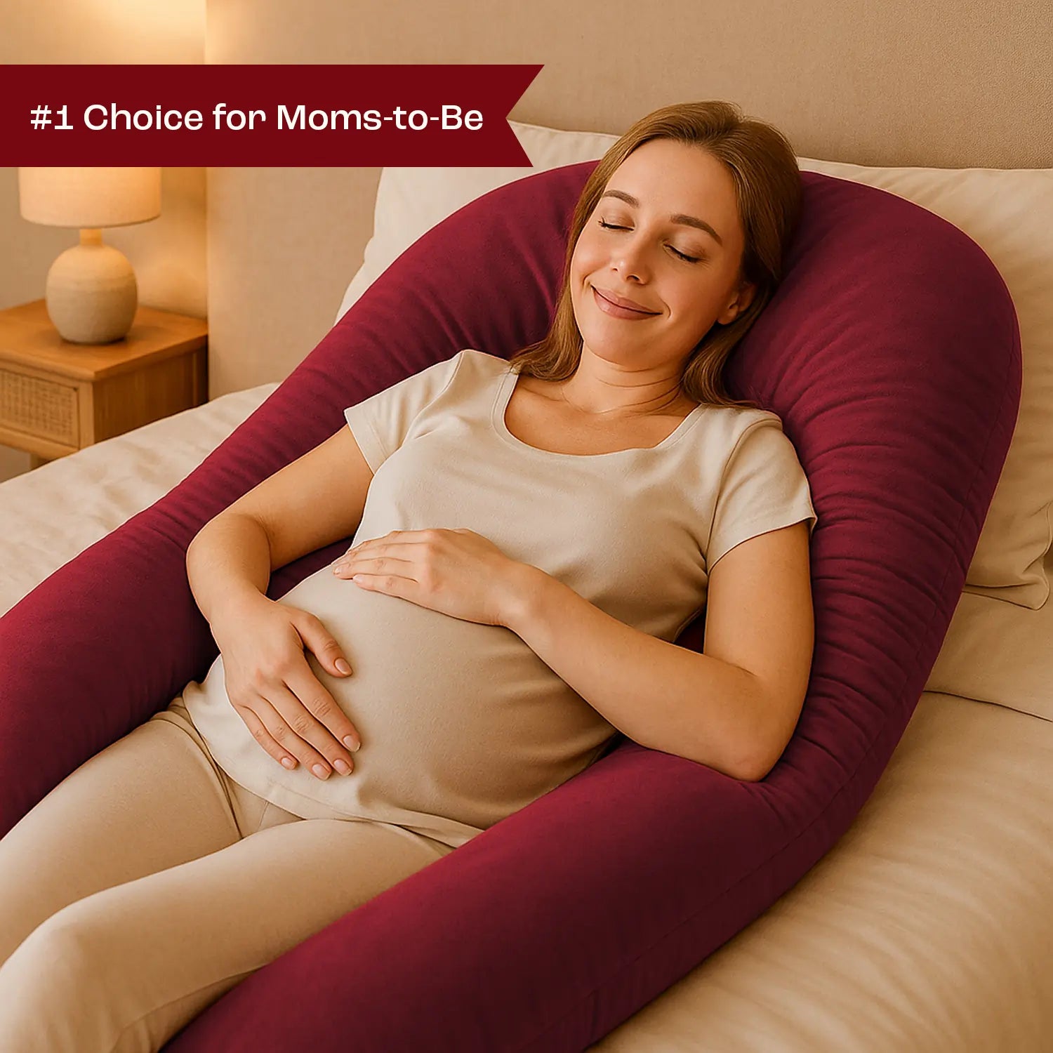 U-Shaped Pregnancy Pillow - Full Body Support & Comfort