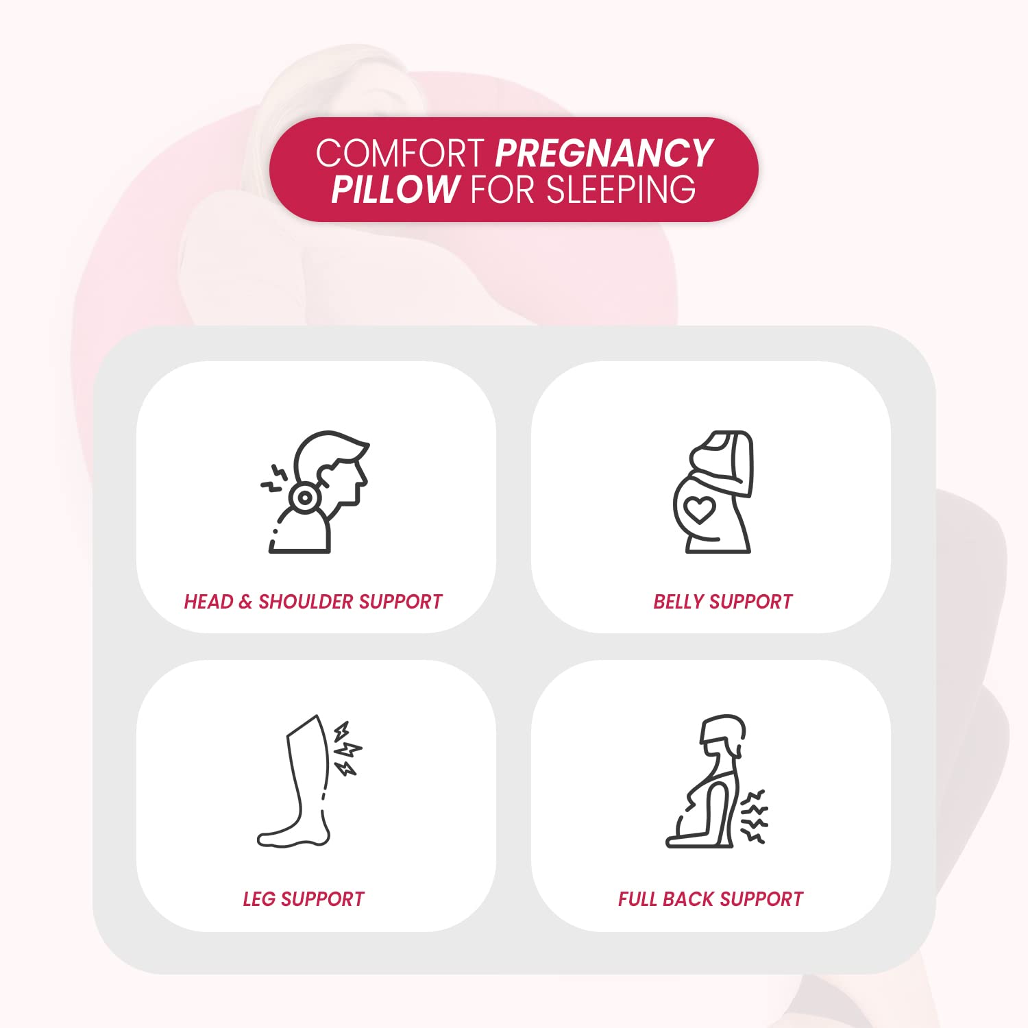C-Shaped Pregnancy Pillow - Full Body Maternity Support Pillow